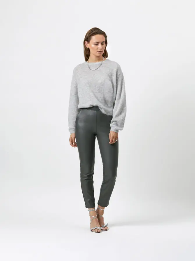 Grey leather pants discount