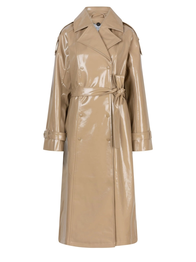 Burberry laminated trench coat deals